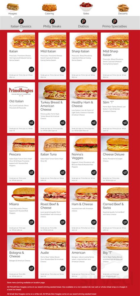 primo hoagies|primo hoagies printable menu.